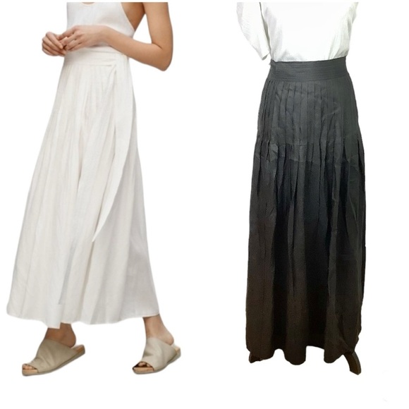 Wilfred Dresses & Skirts - WILFRED ARITZIA BLACK ESSONE WRAP PLEATED MAXI SKIRT L